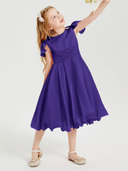 Robes de Demoiselle d'Honneur Junior en Mousseline à Longueur de Mollet Régence