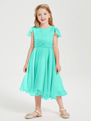 Robes de Demoiselle d'Honneur Junior en Mousseline à Longueur de Mollet Spa