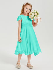Robes de Demoiselle d'Honneur Junior en Mousseline à Longueur de Mollet Spa