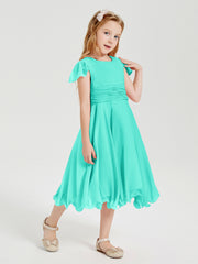 Robes de Demoiselle d'Honneur Junior en Mousseline à Longueur de Mollet Spa
