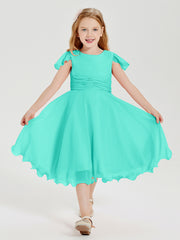 Robes de Demoiselle d'Honneur Junior en Mousseline à Longueur de Mollet Spa