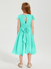 Robes de Demoiselle d'Honneur Junior en Mousseline à Longueur de Mollet Spa