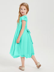 Robes de Demoiselle d'Honneur Junior en Mousseline à Longueur de Mollet Spa