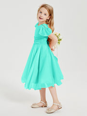 Robes de Demoiselle d'Honneur Junior en Mousseline à Longueur de Mollet Spa