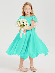 Robes de Demoiselle d'Honneur Junior en Mousseline à Longueur de Mollet Spa