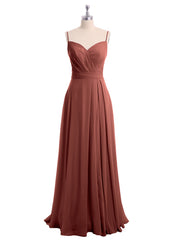 Spaghetti Bretelle Col En Cœur Mousseline Robe terracotta
