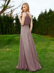 Robe en Dentelle Sans Manches à Une Épaule avec Ceinture Dusk