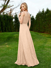 Robe en Dentelle Sans Manches à Une Épaule avec Ceinture Pêche