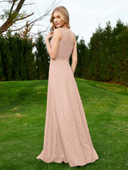 Robe en Dentelle Sans Manches à Une Épaule avec Ceinture Rose Perle