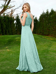 Robe en Dentelle Sans Manches à Une Épaule avec Ceinture Turquoise Grande Taille