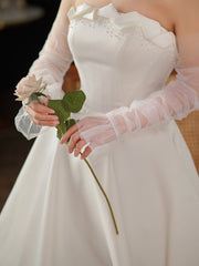 Gants de mariage en tulle sans doigts