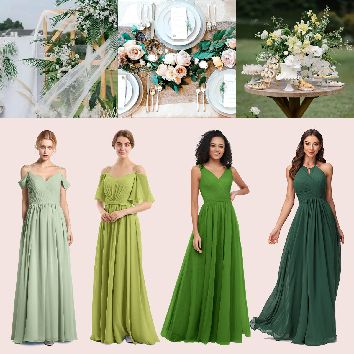 ROBES DE DEMOISELLE D’HONNEUR EN VERT