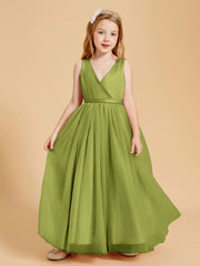 Robes de Demoiselle d'Honneur Junior en Tulle avec Haut en Satin Trèfle