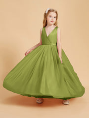 Robes de Demoiselle d'Honneur Junior en Tulle avec Haut en Satin Trèfle
