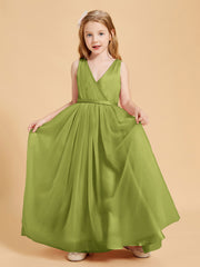 Robes de Demoiselle d'Honneur Junior en Tulle avec Haut en Satin Trèfle