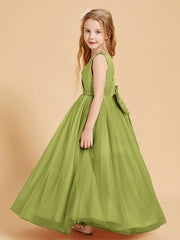 Robes de Demoiselle d'Honneur Junior en Tulle avec Haut en Satin Trèfle