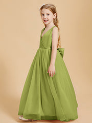 Robes de Demoiselle d'Honneur Junior en Tulle avec Haut en Satin Trèfle