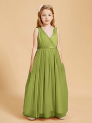 Robes de Demoiselle d'Honneur Junior en Tulle avec Haut en Satin Trèfle