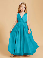 Robes de Demoiselle d'Honneur Junior en Tulle avec Haut en Satin Jade