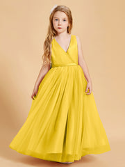 Robes de Demoiselle d'Honneur Junior en Tulle avec Haut en Satin Souci