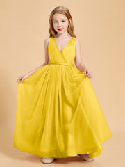 Robes de Demoiselle d'Honneur Junior en Tulle avec Haut en Satin Souci