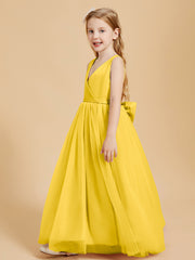 Robes de Demoiselle d'Honneur Junior en Tulle avec Haut en Satin Souci