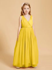 Robes de Demoiselle d'Honneur Junior en Tulle avec Haut en Satin Souci