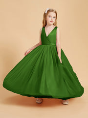 Robes de Demoiselle d'Honneur Junior en Tulle avec Haut en Satin Mousse