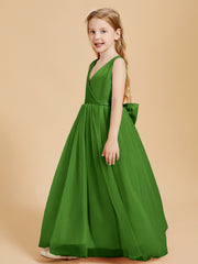 Robes de Demoiselle d'Honneur Junior en Tulle avec Haut en Satin Mousse