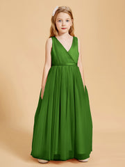 Robes de Demoiselle d'Honneur Junior en Tulle avec Haut en Satin Mousse