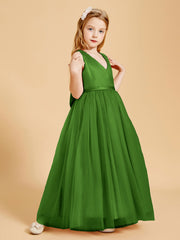 Robes de Demoiselle d'Honneur Junior en Tulle avec Haut en Satin Mousse