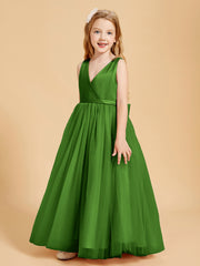 Robes de Demoiselle d'Honneur Junior en Tulle avec Haut en Satin Mousse