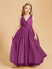 Robes de Demoiselle d'Honneur Junior en Tulle avec Haut en Satin Orchidee