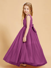 Robes de Demoiselle d'Honneur Junior en Tulle avec Haut en Satin Orchidee
