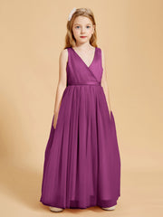 Robes de Demoiselle d'Honneur Junior en Tulle avec Haut en Satin Orchidee