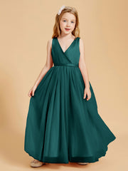 Robes de Demoiselle d'Honneur Junior en Tulle avec Haut en Satin Paon