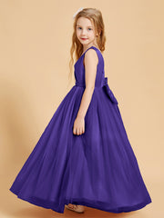 Robes de Demoiselle d'Honneur Junior en Tulle avec Haut en Satin Régence