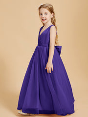 Robes de Demoiselle d'Honneur Junior en Tulle avec Haut en Satin Régence