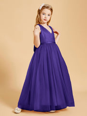 Robes de Demoiselle d'Honneur Junior en Tulle avec Haut en Satin Régence