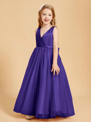 Robes de Demoiselle d'Honneur Junior en Tulle avec Haut en Satin Régence