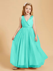 Robes de Demoiselle d'Honneur Junior en Tulle avec Haut en Satin Spa