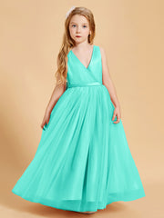 Robes de Demoiselle d'Honneur Junior en Tulle avec Haut en Satin Spa