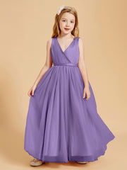Robes de Demoiselle d'Honneur Junior en Tulle avec Haut en Satin Tahiti