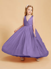 Robes de Demoiselle d'Honneur Junior en Tulle avec Haut en Satin Tahiti