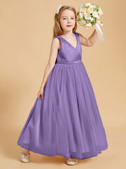 Robes de Demoiselle d'Honneur Junior en Tulle avec Haut en Satin Tahiti