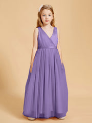 Robes de Demoiselle d'Honneur Junior en Tulle avec Haut en Satin Tahiti