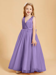 Robes de Demoiselle d'Honneur Junior en Tulle avec Haut en Satin Tahiti