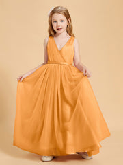 Robes de Demoiselle d'Honneur Junior en Tulle avec Haut en Satin Terracotta