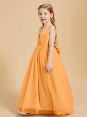 Robes de Demoiselle d'Honneur Junior en Tulle avec Haut en Satin Terracotta