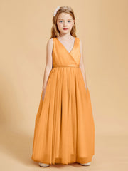 Robes de Demoiselle d'Honneur Junior en Tulle avec Haut en Satin Terracotta